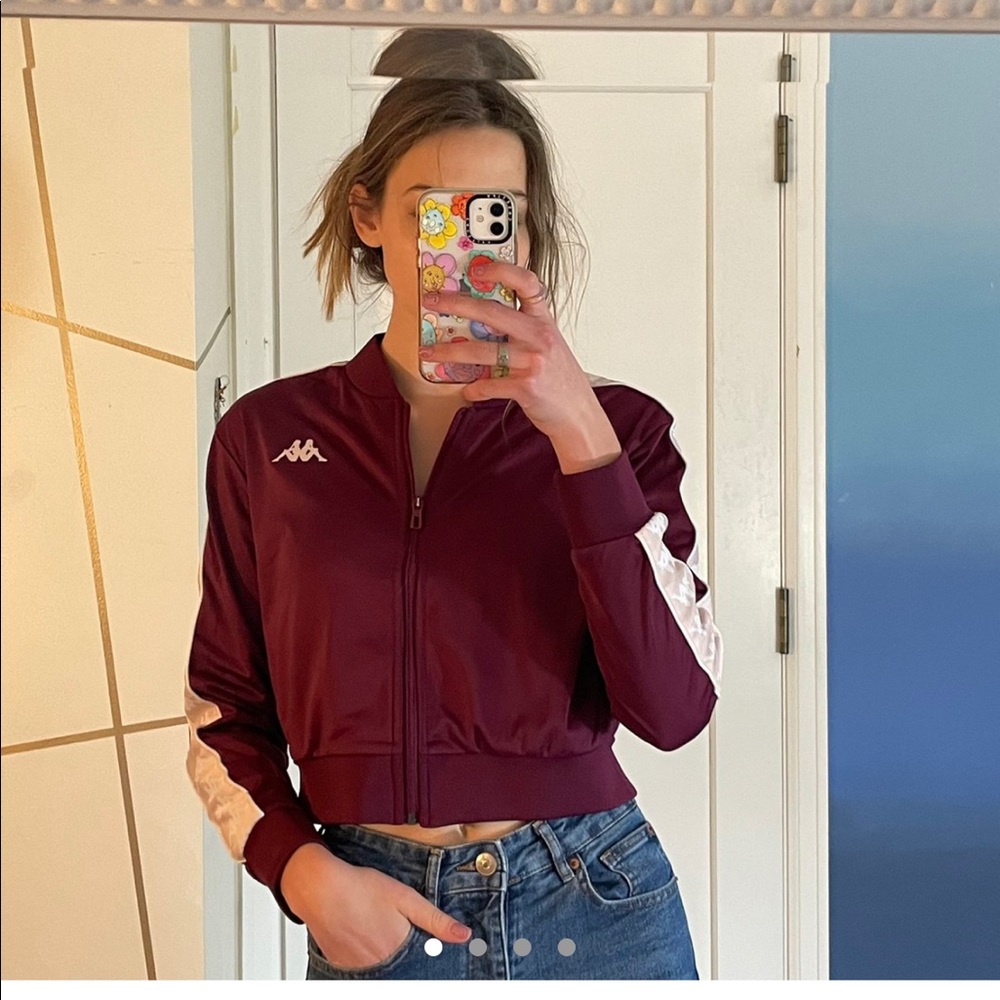 BRAND NEW W TAGS BURGUNDY KAPPA ZIP UP